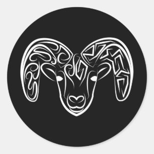 Adesivo Capim/ovelha, tribal, preto e branco