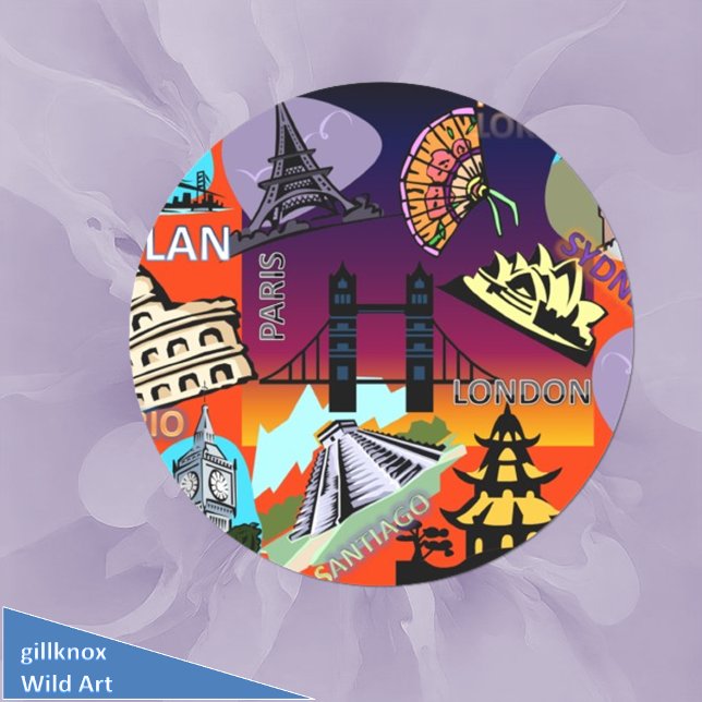 Adesivo Capitais ao redor do mundo (Criador carregado)