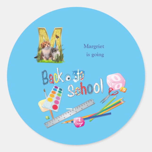 Adesivo Capitais do alfabeto de volta ao notebook escolar  (Frente)