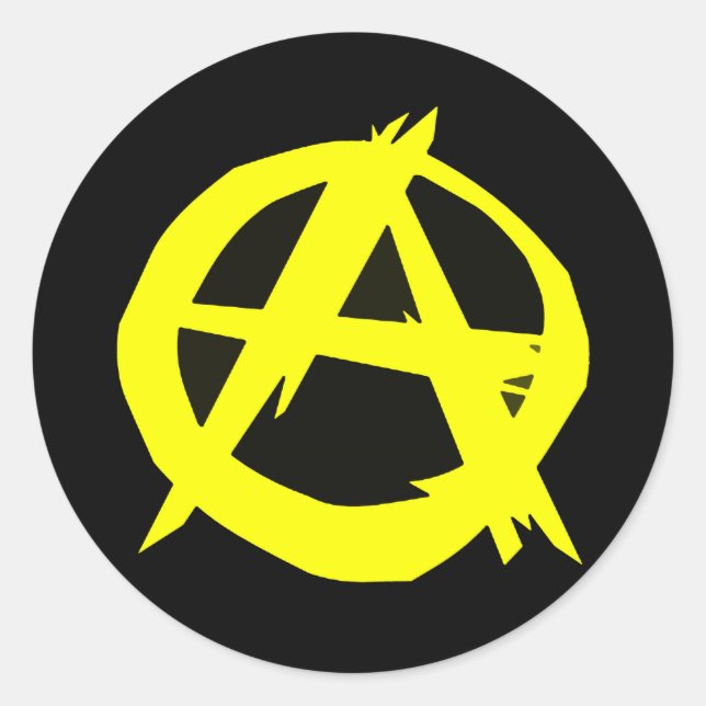 Adesivo Capitalismo anarquista Sinalizador preto e amarelo (Frente)