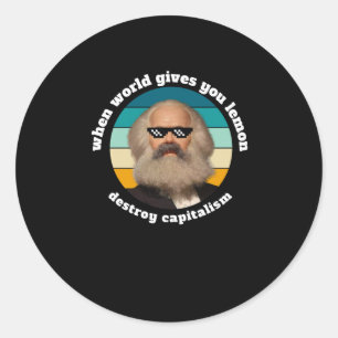 Adesivo Capitalismo engraçado Karl Marx Sticker