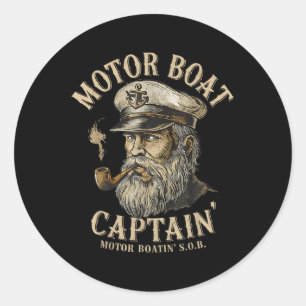 Adesivo Capitão de Barco a Motor Engraçado Barco Pontão Ba