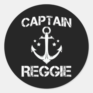 Adesivo Capitão Reggie Funny Birthday Nome Personalizado B