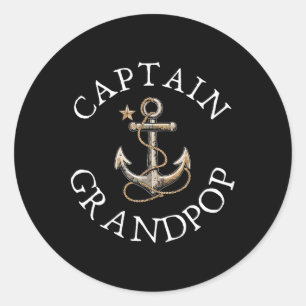 Adesivo Capitão Vovô Boat Navegando Barco Vintage Anch