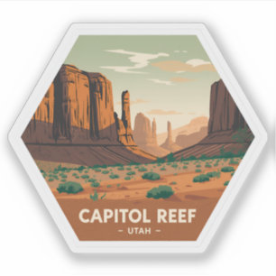 Adesivo Capitol Reef National Park Viagens vintage Utah