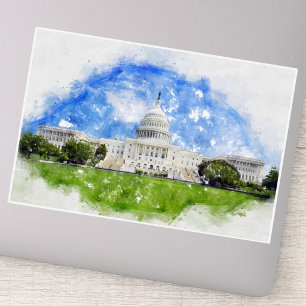 Adesivo Capitólio dos Estados Unidos em Washington DC Past