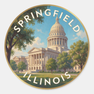 Adesivo Capitólio Estadual de Springfield Illinois 🌽