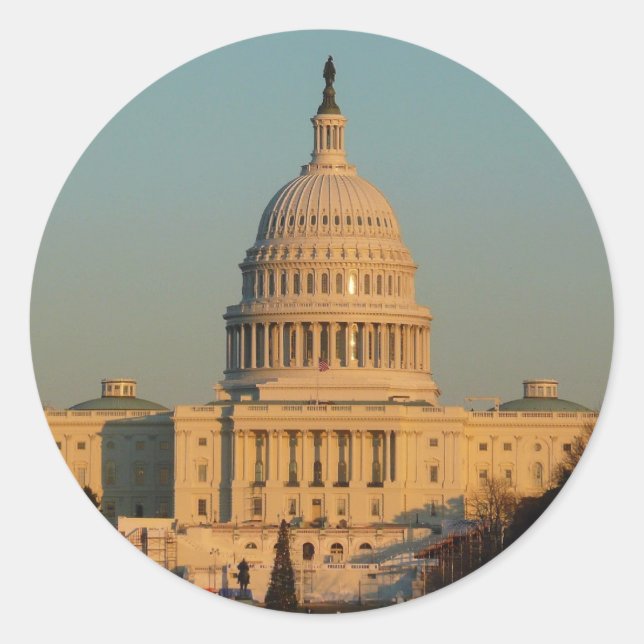 Adesivo Capitólio no Natal Washington DC Holiday (Frente)