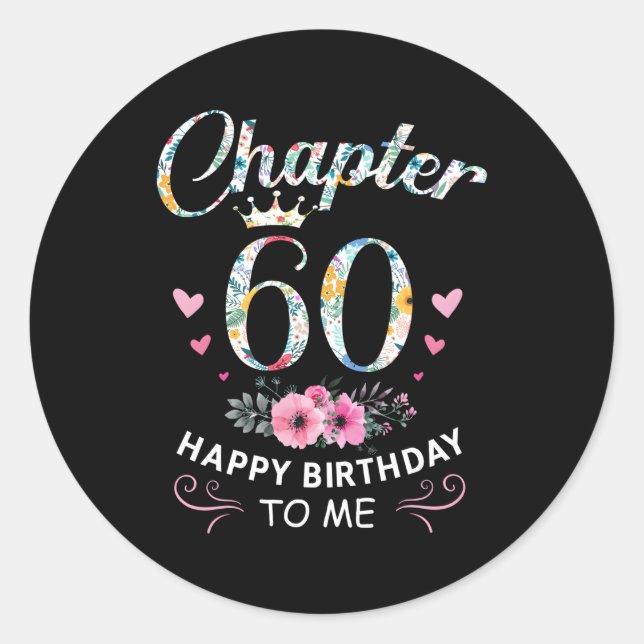 Adesivo Capítulo 60 Feliz Para Mim 60º (Frente)