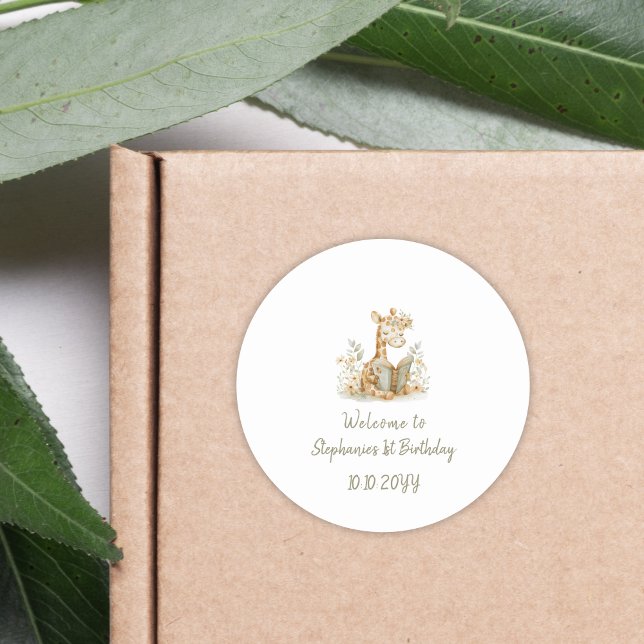 Adesivo Capítulo Um Girafa com primeiro aniversario de Liv (Criador carregado)