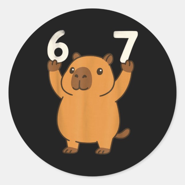 Adesivo Capivara 67 Meme Seis Sete Engraçado  (Frente)