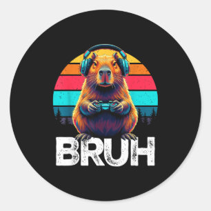 Adesivo Capivara Bruh Divertido Gamer Retro Capivara Jogos