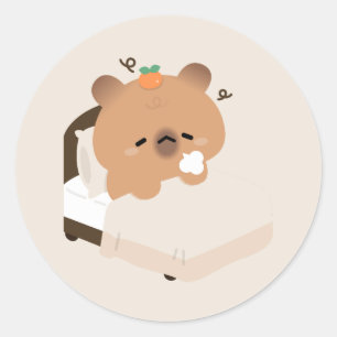 Adesivo Capivara Cansada Fofa