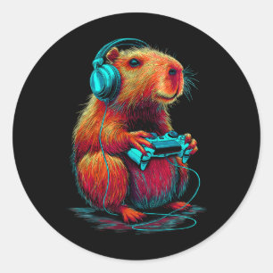 Adesivo Capivara de jogos retrô engraçada roedor jogador d