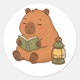 Adesivo Capivara de Leitura Aconchegante pela Lanterna Pre
