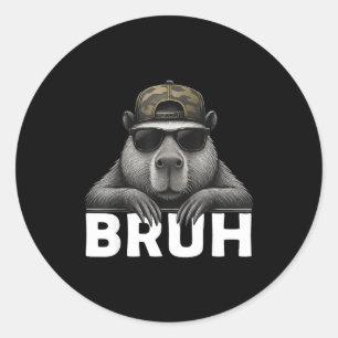 Adesivo Capivara de Meme Gráfico Engraçado Bruh Para Menin