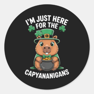 Adesivo Capivara dia de São Patrício trevo da sorte pote d