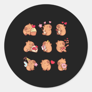 Adesivo Capivara Dia dos Namorados Engraçado Capy Amantes 