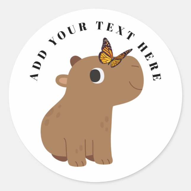 Adesivo Capivara e Borboleta Fofos (Frente)