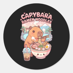 Adesivo Capivara engraçada macarrão ramen kawaii capivara