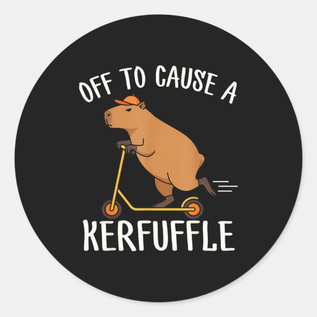 Adesivo Capivara Engraçada Pronta Para Causar uma Confusão (Frente)