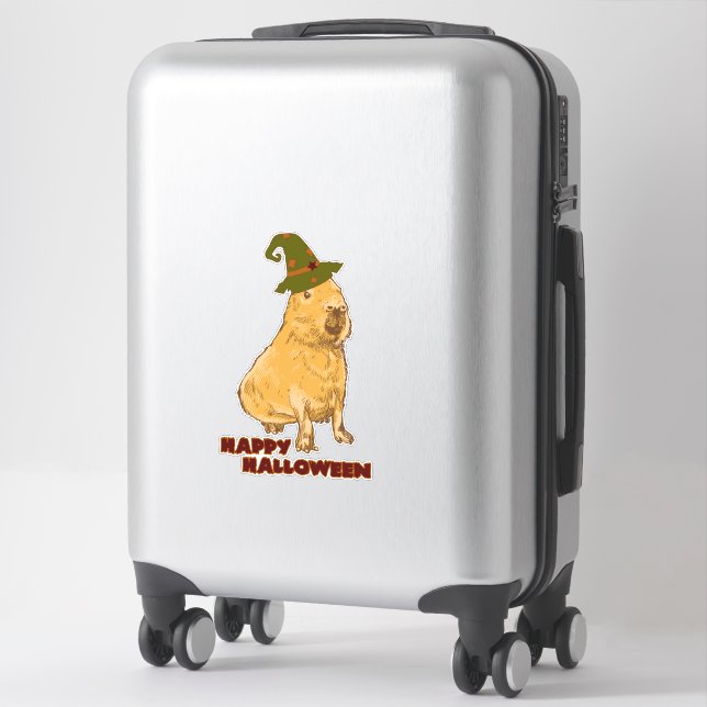 Adesivo Capivara Engraçada - Roedor de Halloween (Mala)