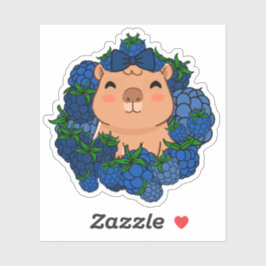 Adesivo Capivara Kawaii Fofa com Grinalda de Amora