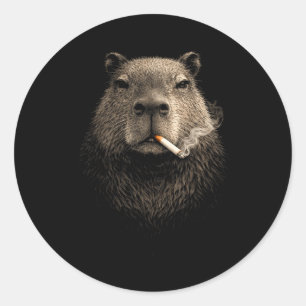Adesivo Capivara meme de fumar engraçado estética retrô vi