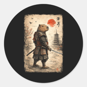 Adesivo Capivara samurai capivara engraçada gráfico vintag