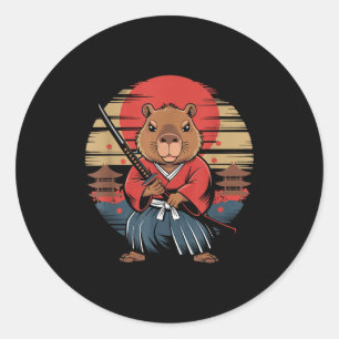 Adesivo Capivara Samurai Japonês