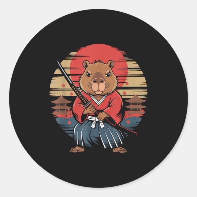 Adesivo Capivara Samurai Japonês (Frente)
