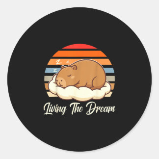 Adesivo Capivara sonolenta vivendo o sonho retrô vintage