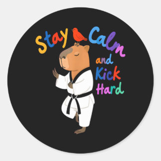 Adesivo Capivara Taekwondo Mantenha a Calma Engraçado