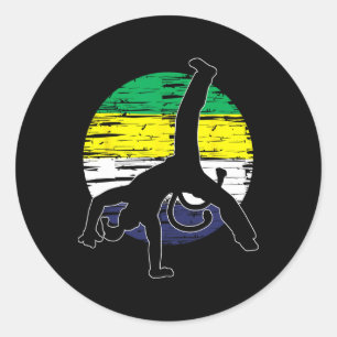 Adesivo Capoeira Retro - Amante de Artes Marciais Kickboxi