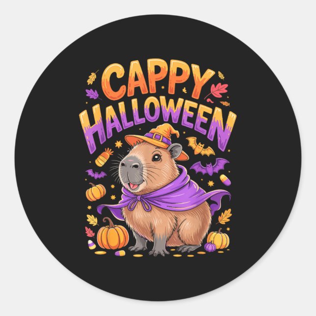 Adesivo Cappy Dia das Bruxas Capivara Bruxa  (Frente)