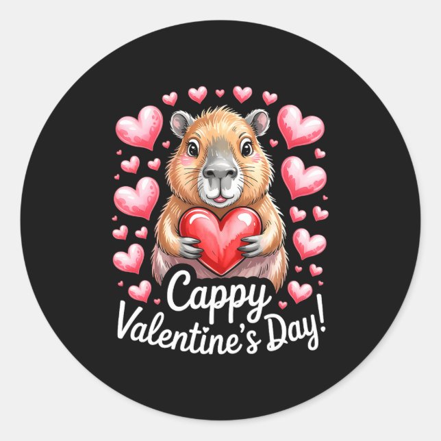 Adesivo Cappy Valentine’s Day Cute Capybara Heart Design P (Frente)