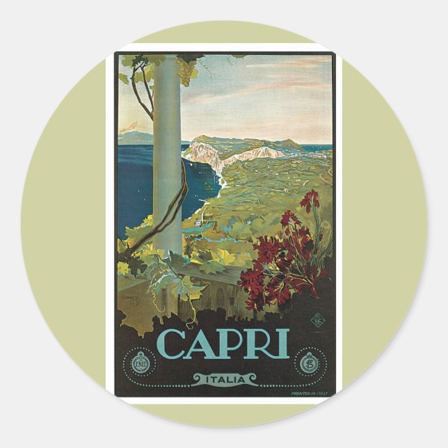 Adesivo Capri Italia Itália Vintage (Frente)