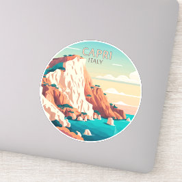 Adesivo Capri Itália Lemons - Ilha Mediterrânica Retro Squ