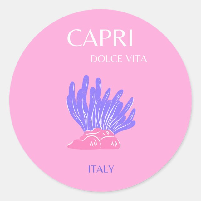 Adesivo Capri, Itália, Pré-disquete, rosa (Frente)