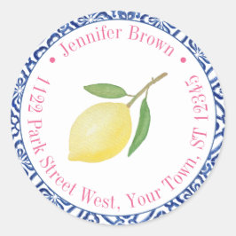 Adesivo Capri Limões Rosa Azulejo Banho Endereço de Devolu