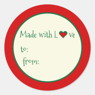 Adesivo Caprichoso Festivo Feito com Amor Presente para Es