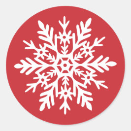 Adesivo Caprichoso Floco de Neve Branco Natal Vermelho