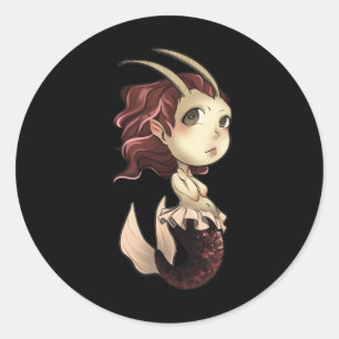 Adesivo Capricorn Chibi Anime Bonita Garota Solo Sticker