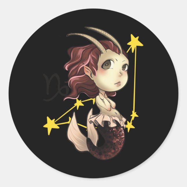 Adesivo Capricorn Chibi Anime Bonitinha (Frente)