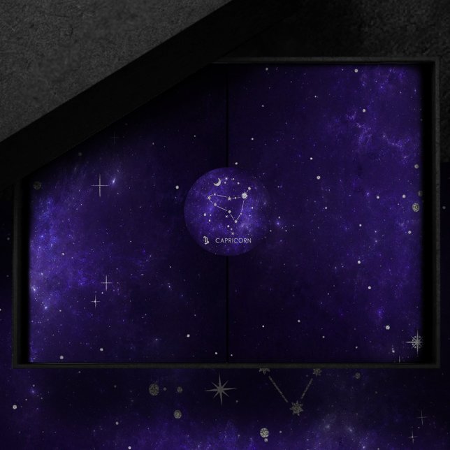 Adesivo Capricórnio Roxo | Astrologia Horóscopo (Criador carregado)