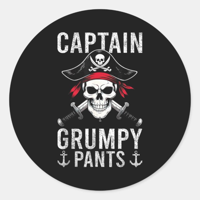 Adesivo Captain Mpy Pants Rate Humor Skull Graphic  (Frente)