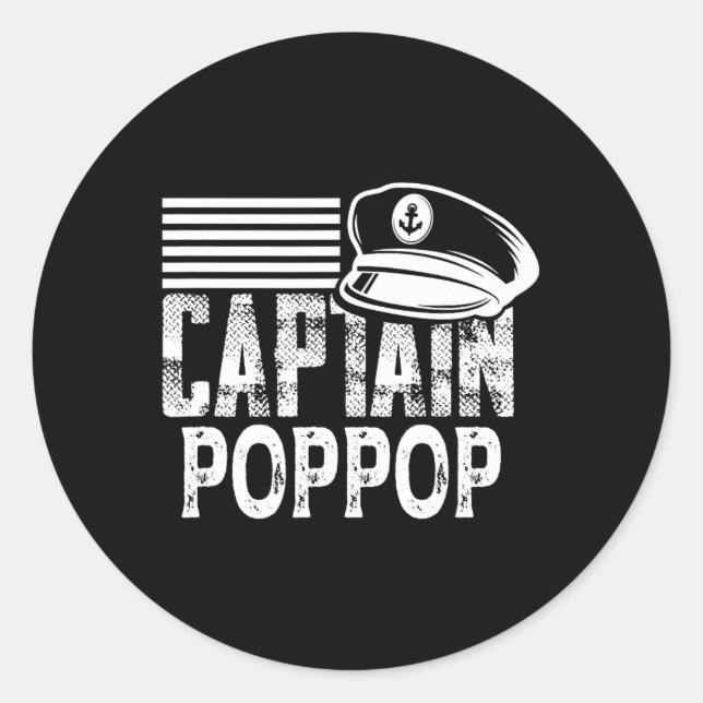 Adesivo Captain Poppop - Sailing Captain Hat Boat Owner Bo (Frente)