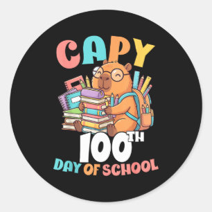 Adesivo Capy 100º dia de escola capivara 100 dias de