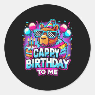 Adesivo Capy Birthday Engraçado Cappy Aniversário Para Mim