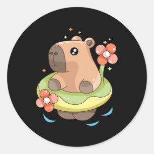 Adesivo Capy Capybara Floatie Funny Xmas Em Julho, Garotas